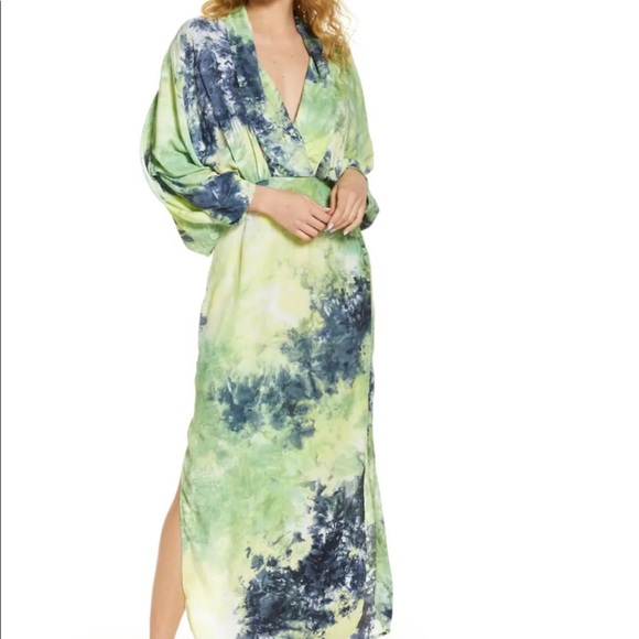 S/W/F Sunset Long Sleeve Dip Dye Maxi Dress - Picture 2 of 5